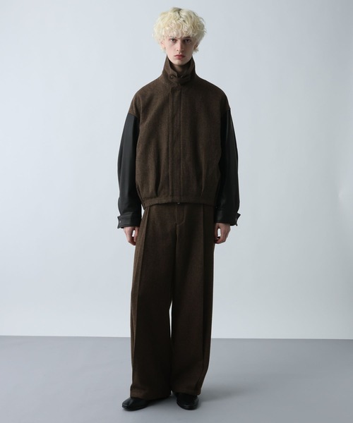 HARE（ハレ） ブルゾン アウター レザーキリカエツイードブルゾン(HARE