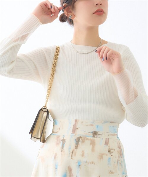 「natural couture」 長袖ニット FREE グレイッシュベージュ レディース_画像2