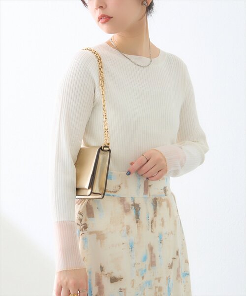 「natural couture」 長袖ニット FREE グレイッシュベージュ レディース_画像3