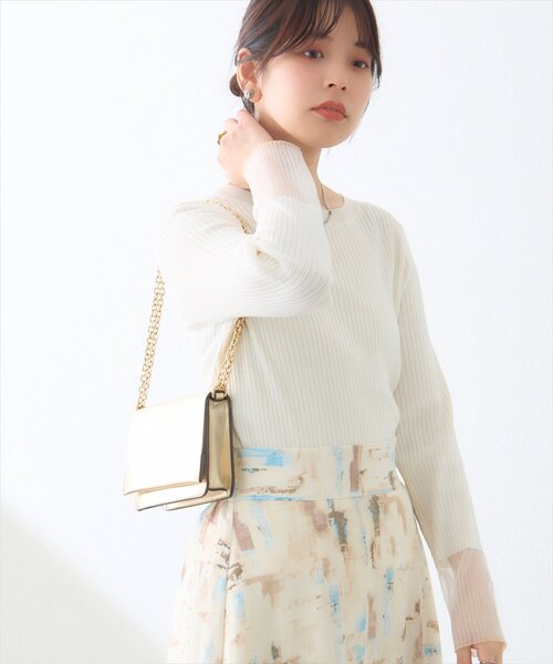 「natural couture」 長袖ニット FREE グレイッシュベージュ レディース_画像5