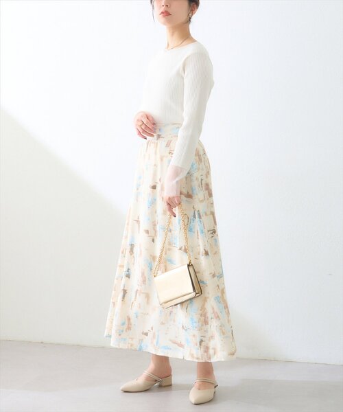 「natural couture」 長袖ニット FREE グレイッシュベージュ レディース_画像6