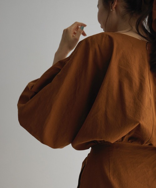 「LA LIGNE ROPE'」 7分袖ワンピース 0 ブラック レディース_画像2