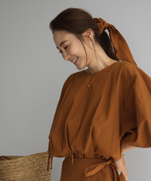 「LA LIGNE ROPE'」 7分袖ワンピース 0 ブラック レディース_画像4