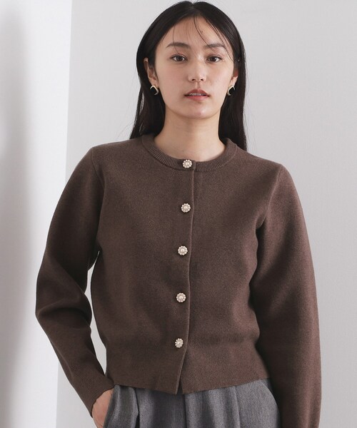 OPAQUE.CLIP（オペークドットクリップ） カーディガン フェイクパール