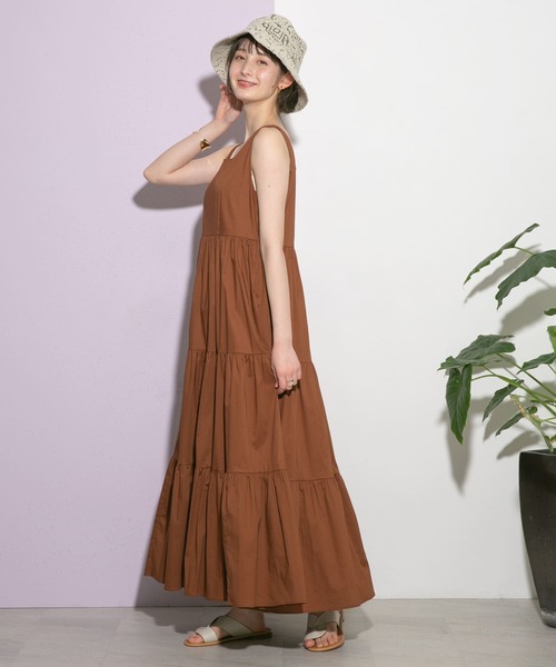 「UR Lab.」 ノースリーブワンピース FREE ブラウン レディース_画像4