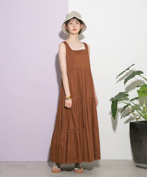 「UR Lab.」 ノースリーブワンピース FREE ブラウン レディース_画像7