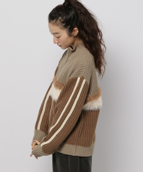 niko and…（ニコアンド） カーディガン フェザー＆ラインZIP