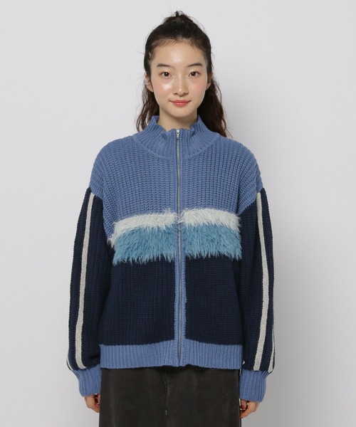 niko and…（ニコアンド） カーディガン フェザー＆ラインZIP