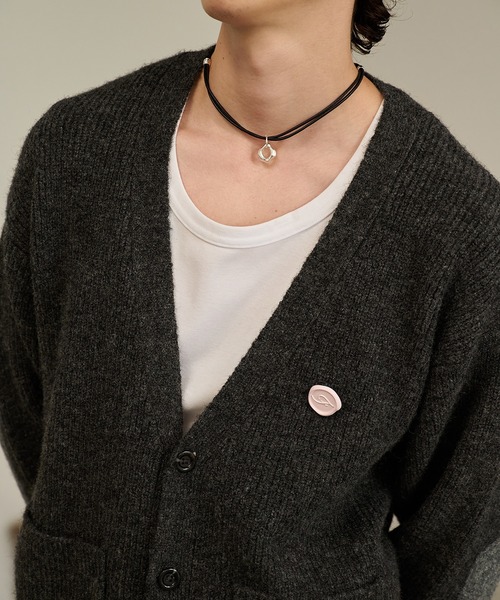 Forte カーディガン Contrast Elbow Patch Cardigan/コントラスト