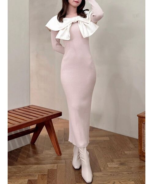 dazzlin（ダズリン） ワンピース パイピングリボンニットワンピース