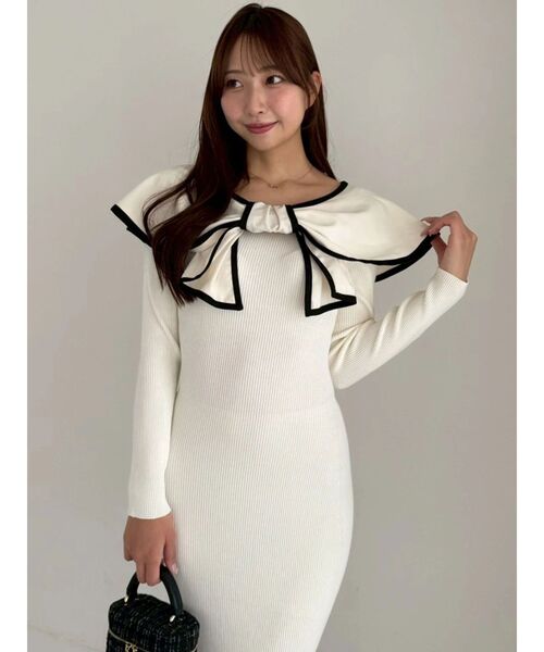 dazzlin（ダズリン） ワンピース パイピングリボンニットワンピース