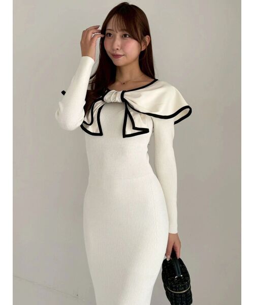 dazzlin（ダズリン） ワンピース パイピングリボンニットワンピース