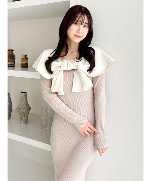 dazzlin（ダズリン） ワンピース パイピングリボンニットワンピース