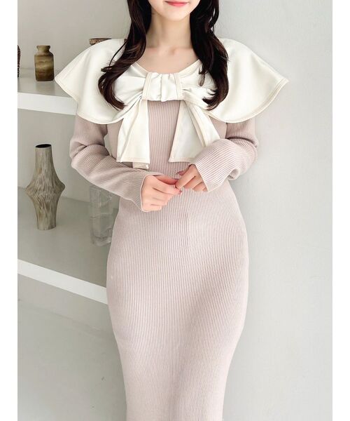 dazzlin（ダズリン） ワンピース パイピングリボンニットワンピース