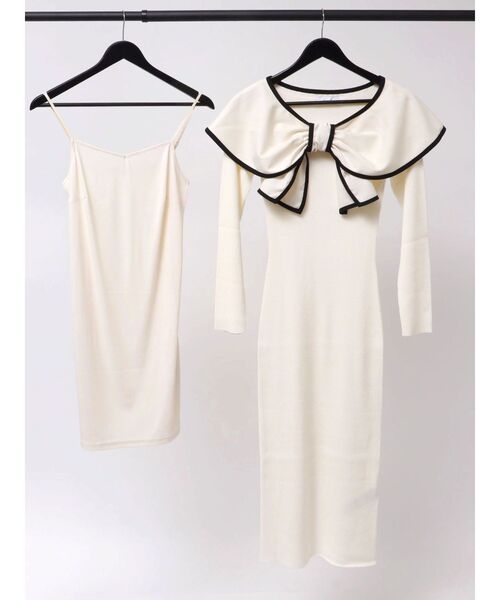 dazzlin（ダズリン） ワンピース パイピングリボンニットワンピース