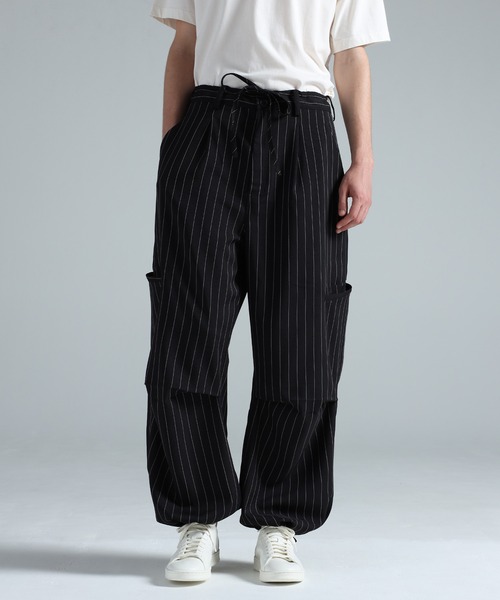 Y-3 パンツ PINSTRIPE UT STRAIGHT LEG PANTS レディース : ZOZOTOWN
