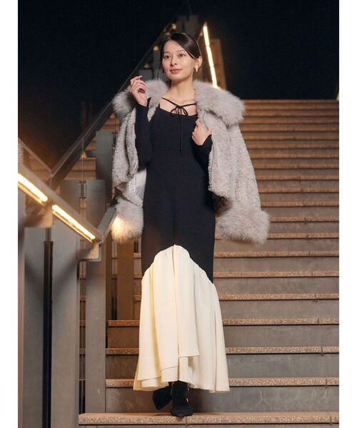 LAGUNAMOON ビッグカラードッキングニットワンピース（アイスブルー） -靴＆ファッション通販 ロコンド〜自宅で試着、気軽に返品 ラグナムーン ドッキングワンピース