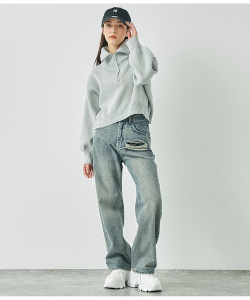 「ANAP」 デニムパンツ M ブルー レディース_画像4