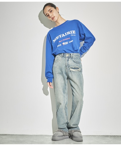 「ANAP」 デニムパンツ M ブルー レディース_画像8