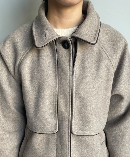 [Thevon] пальто с отложным воротником MEDIUM мокка женский 