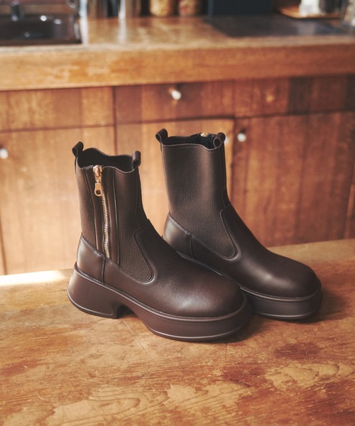 「moi tytto」 ショートブーツ MEDIUM ナチュラル レディース_画像7