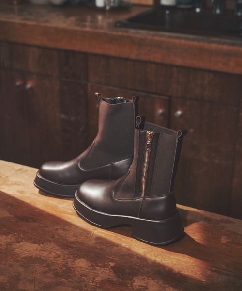 「moi tytto」 ショートブーツ MEDIUM ナチュラル レディース_画像8