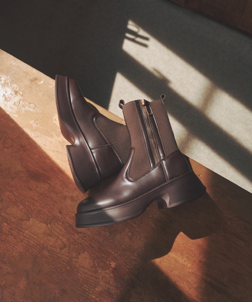 「moi tytto」 ショートブーツ MEDIUM ナチュラル レディース_画像9