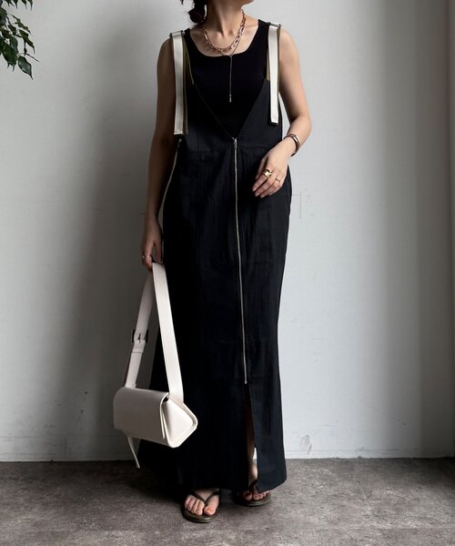 「DouDou」 サロペットスカート FREE ブラック レディース_画像2