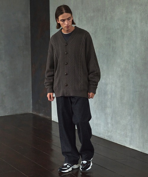 「EMMA CLOTHES」 ニットカーディガン M グレー メンズ_画像8