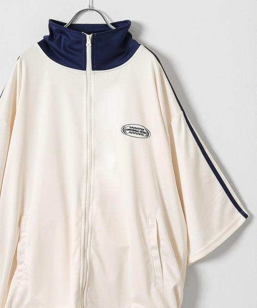 「ZIP FIVE」 「Contribe」ジャージブルゾン MEDIUM サックスブルー レディース_画像4