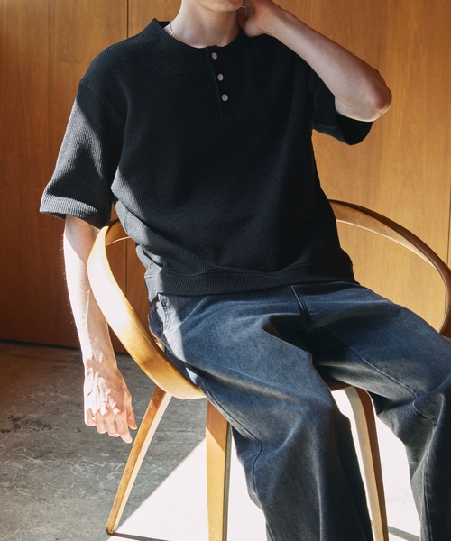 LUENNA tシャツ 「LUENNA」Thermal Henley Neck T-Shirt / サーマル