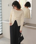 tシャツ スリットデザイントップス レディースの詳細画像1