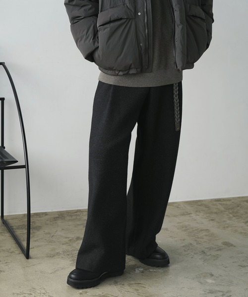 「WYM LIDNM」 スラックス L チャコール メンズ_画像3