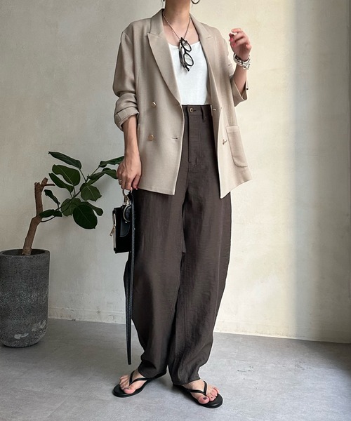 「DouDou」 パンツ 38 カーキ レディース_画像4