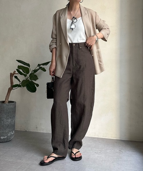 「DouDou」 パンツ 38 カーキ レディース_画像5