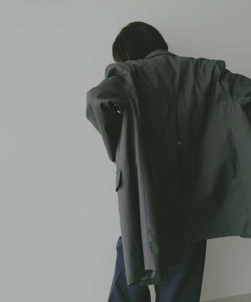 「HANNE」 テーラードジャケット FREE チャコールグレー レディース_画像8