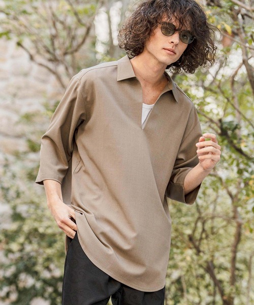 CAMBIO（カンビオ） 七分袖 シャツ ms6421-Stretch Tropical Skipper 3