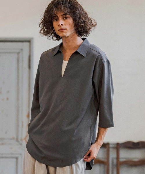 CAMBIO（カンビオ） 七分袖 シャツ ms6421-Stretch Tropical Skipper 3