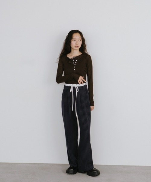 「duei」 スラックス FREE ネイビー レディース_画像5