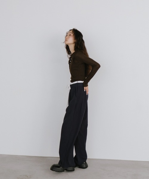 「duei」 スラックス FREE ネイビー レディース_画像6