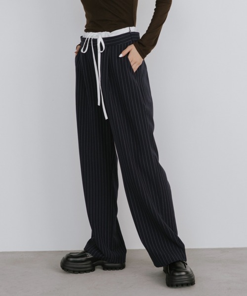 「duei」 スラックス FREE ネイビー レディース_画像9