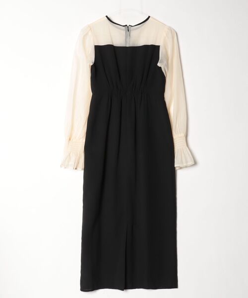 「niana」 長袖ワンピース S ホワイト×ブラック レディース_画像2