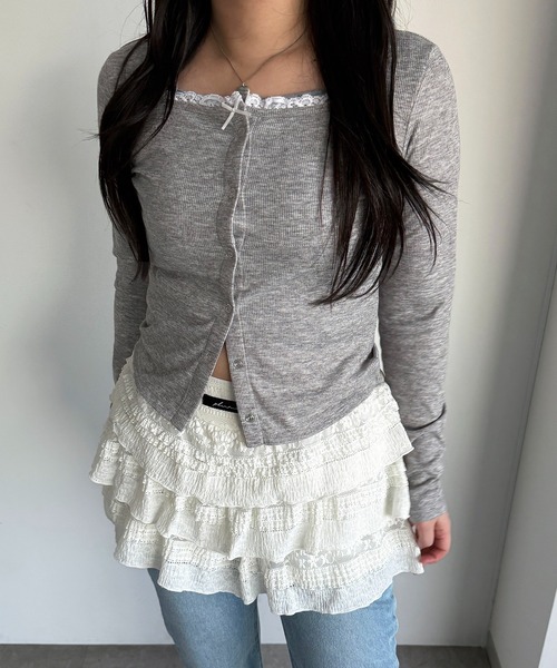 「apres jour mignon」 カーディガン X-LARGE グレー レディース_画像8