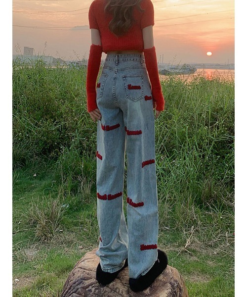 「gossip!ロサンゼルス」 デニムパンツ L ブラック レディース_画像4