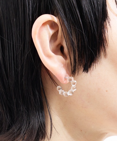 ISS ピアス イズ：クリアフープピアス レディース メンズ : ZOZOTOWN