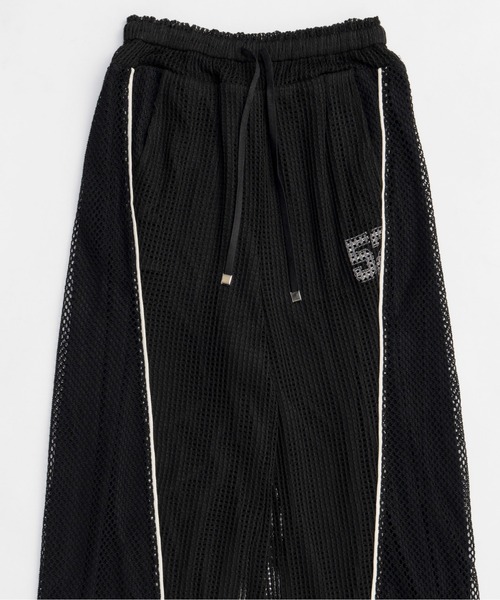 MAISON SPECIAL メゾンスペシャル メッシュ フルレングスパンツ 黒 MAISON SPECIAL（メゾンスペシャル） パンツ Numbering Mesh Pants