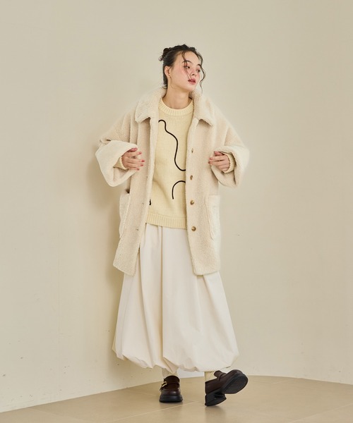 「OLUN」 ロングスカート MEDIUM アイボリー レディース_画像4