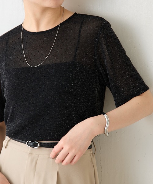 tシャツ ドットチュールシアーTシャツ/WEB限定 レディースの画像