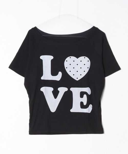 gossip!ロサンゼルス tシャツ 半袖 Y2K LOVEドットロゴワンショルダーT 