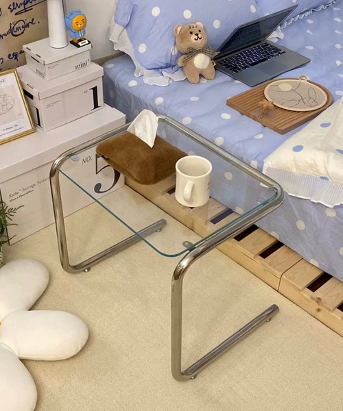 家具 ミッドセンチュリークリアガラステーブル : ZOZOTOWN Yahoo!店